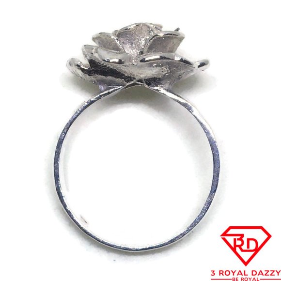 Rose Flower ring band 925 Solid silver S7 - Picture 4 of 4
